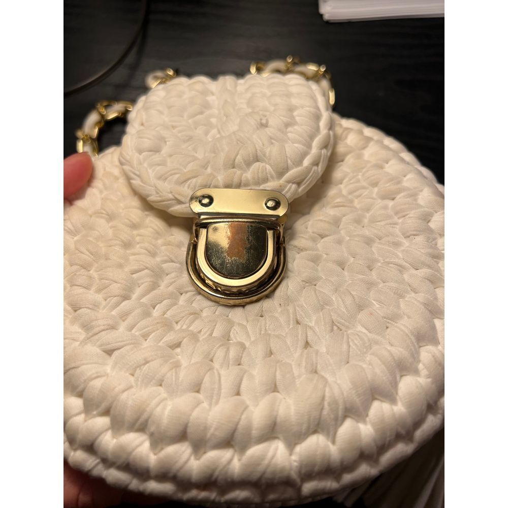 Handmade crochet white mini bag‎ hand knitted shoulder purse - Picture 7 of 7